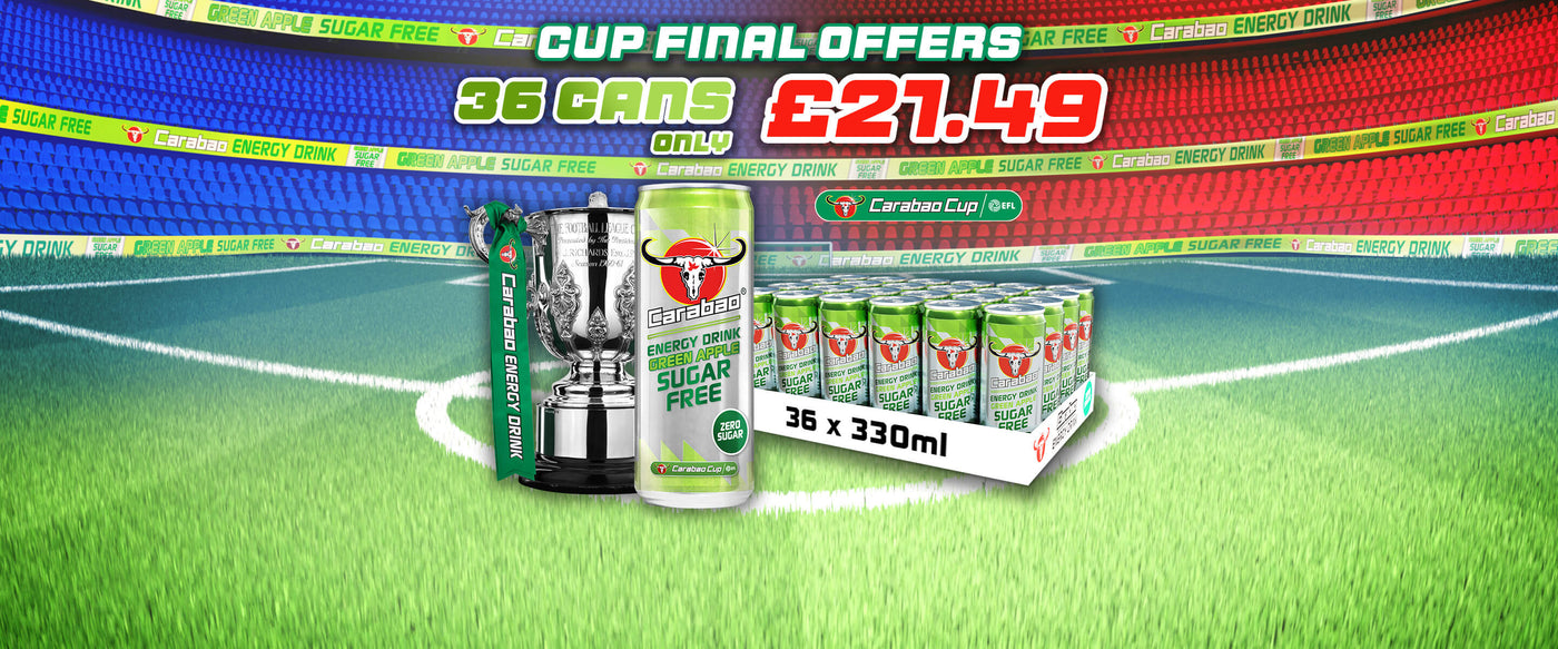 Green Apple Sugar Free Carabao Energy Drink 36 Cans for £21.49